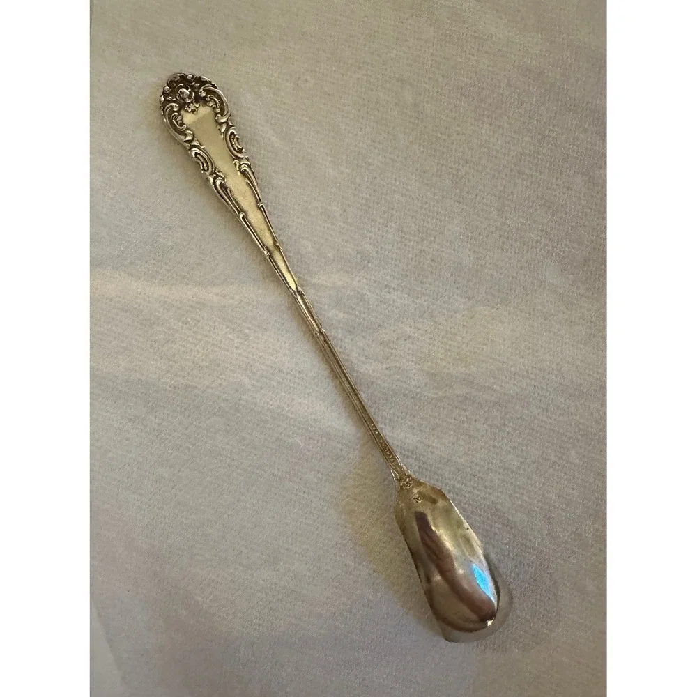 Antique JB Knowles Apollo Pattern Sterling Silver Horseradish Spoon 